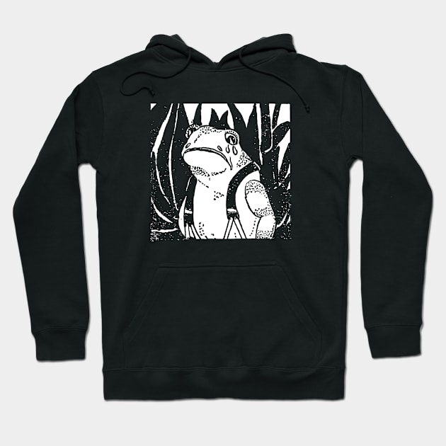 A Nostalgic Blend of Vintage Aesthetics and Sad Frog Vibes Hoodie by Ministry Of Frogs